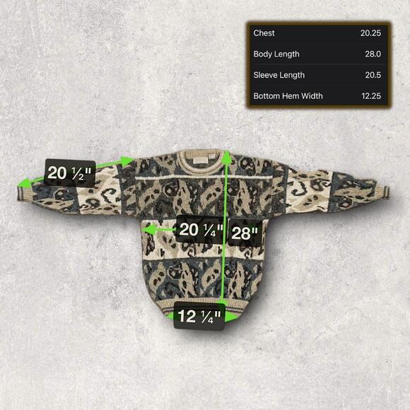 ★ Vintage (90’s) Abstract Patterned Cozy Knit “Grandpa” Sweater by Method ★ - Picture 6 of 7